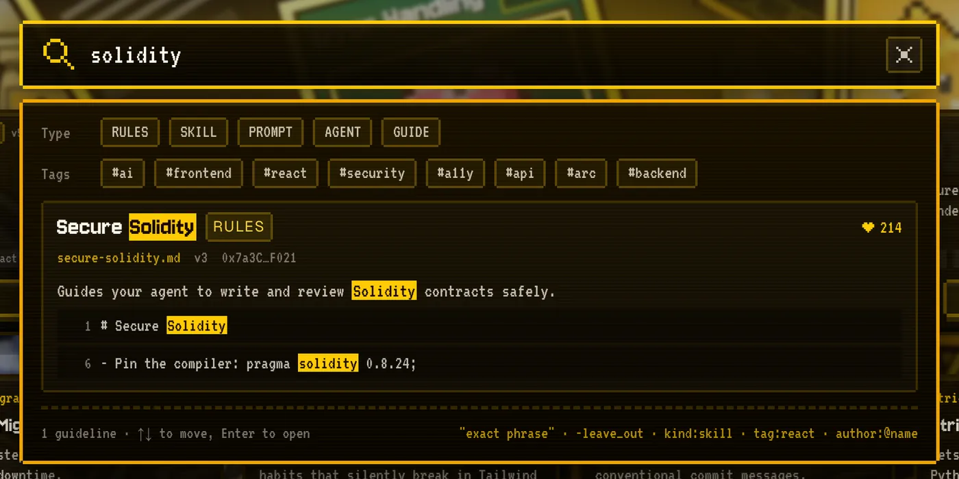 Search results with the matching lines highlighted